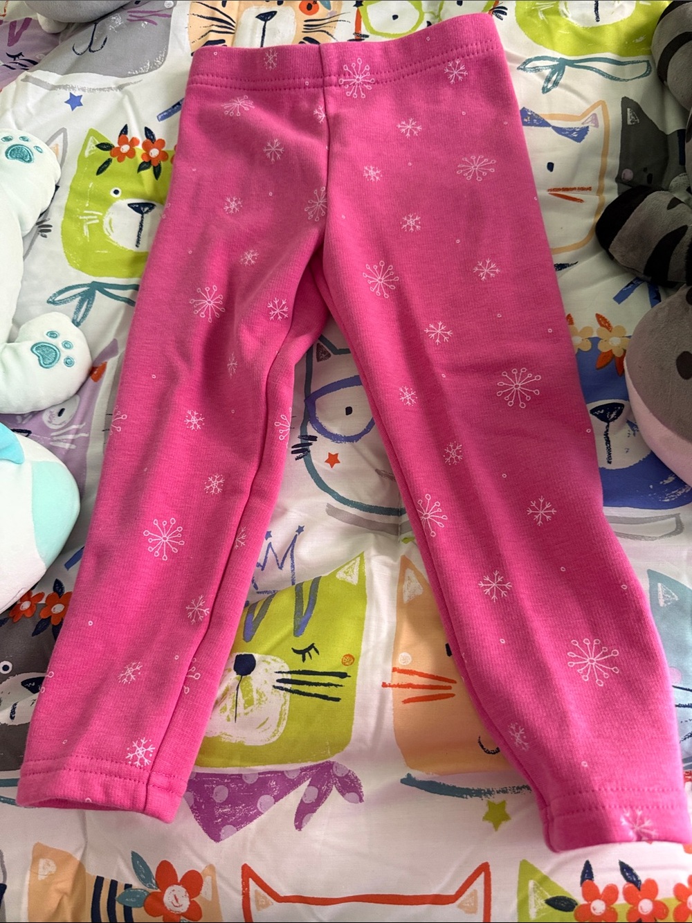 Carters Girls' Pink Snowflake Leggings - NEW 3T